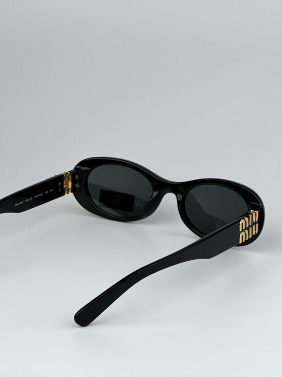 Miu Miu MU06ZS 1AB5S0 BRAND NEW Sunglasses Black Dark Grey Oval Unisex main image 13